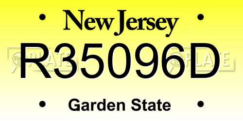 R35096D New Jersey License Plate