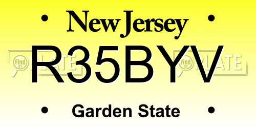 R35BYV New Jersey License Plate