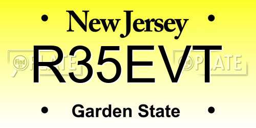 R35EVT New Jersey License Plate