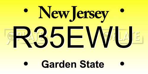 R35EWU New Jersey License Plate