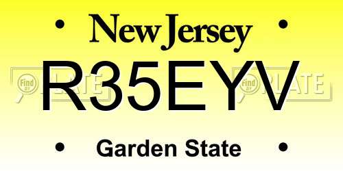 R35EYV New Jersey License Plate
