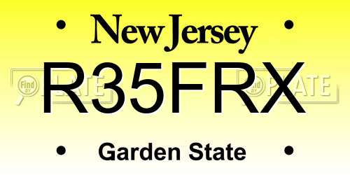 R35FRX New Jersey License Plate