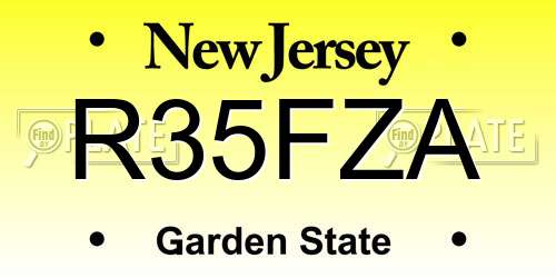 R35FZA New Jersey License Plate