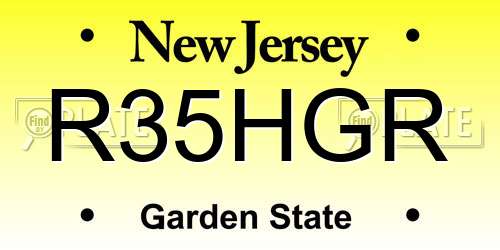R35HGR New Jersey License Plate
