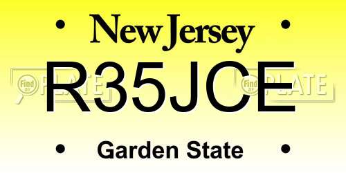 R35JCE New Jersey License Plate