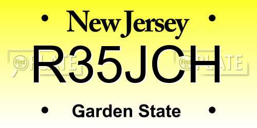 R35JCH New Jersey License Plate