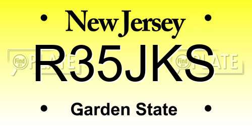 R35JKS New Jersey License Plate