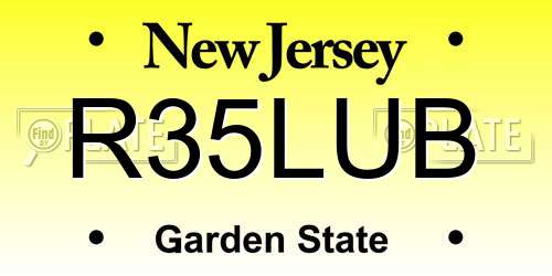 R35LUB New Jersey License Plate