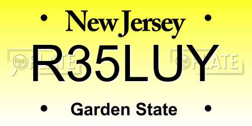 R35LUY New Jersey License Plate
