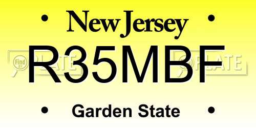 R35MBF New Jersey License Plate