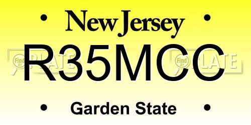 R35MCC New Jersey License Plate