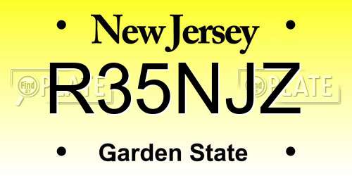 R35NJZ New Jersey License Plate