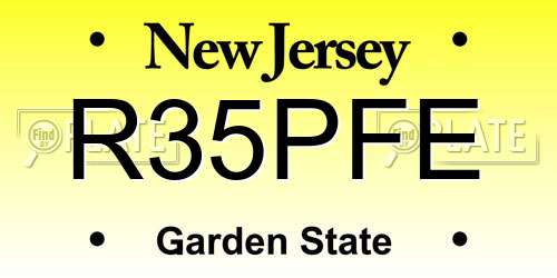 R35PFE New Jersey License Plate