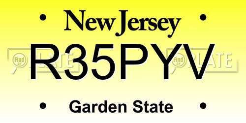 R35PYV New Jersey License Plate