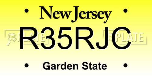 R35RJC New Jersey License Plate