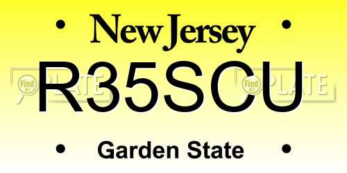 R35SCU New Jersey License Plate
