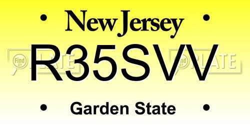 R35SVV New Jersey License Plate