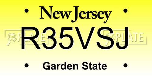 R35VSJ New Jersey License Plate
