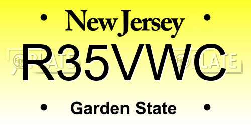 R35VWC New Jersey License Plate