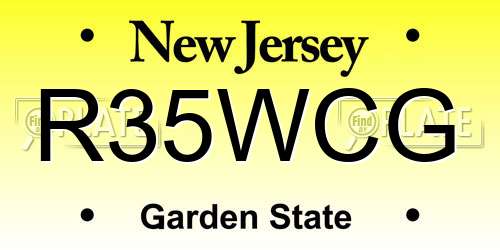 R35WCG New Jersey License Plate
