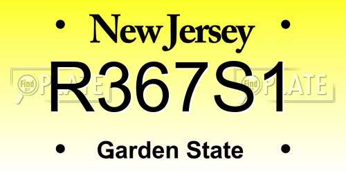 R367S1 New Jersey License Plate