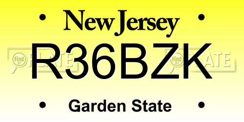 R36BZK New Jersey License Plate