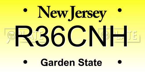 R36CNH New Jersey License Plate