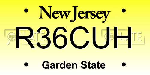 R36CUH New Jersey License Plate