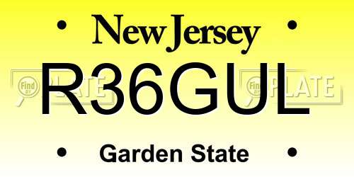 R36GUL New Jersey License Plate