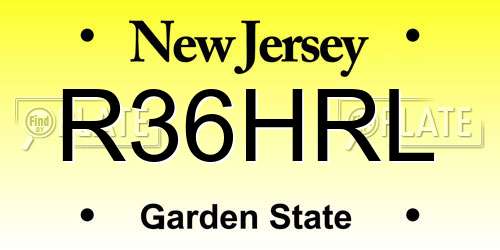 R36HRL New Jersey License Plate