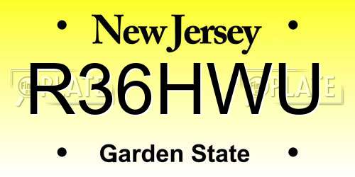 R36HWU New Jersey License Plate