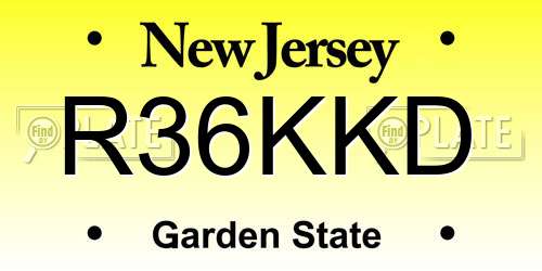 R36KKD New Jersey License Plate