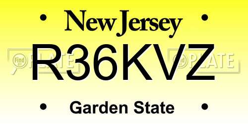 R36KVZ New Jersey License Plate