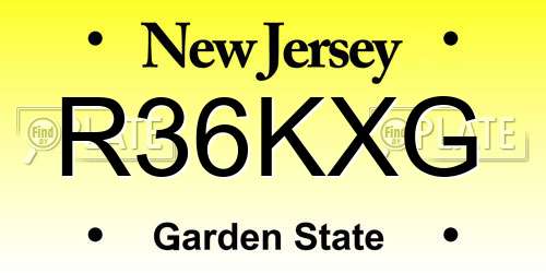 R36KXG New Jersey License Plate