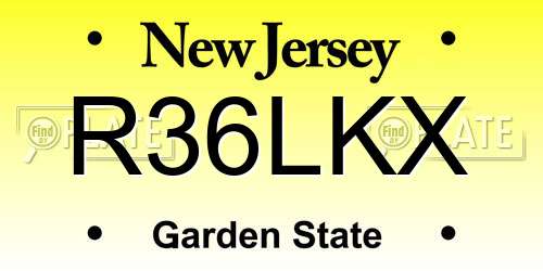 R36LKX New Jersey License Plate