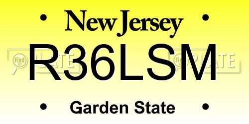 R36LSM New Jersey License Plate