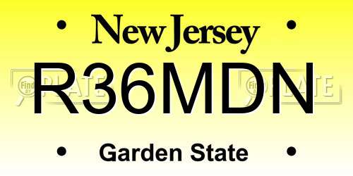 R36MDN New Jersey License Plate