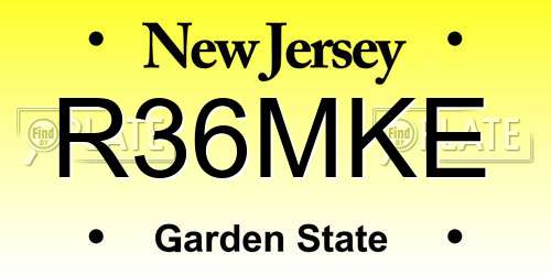 R36MKE New Jersey License Plate