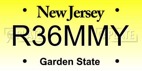 R36MMY New Jersey License Plate