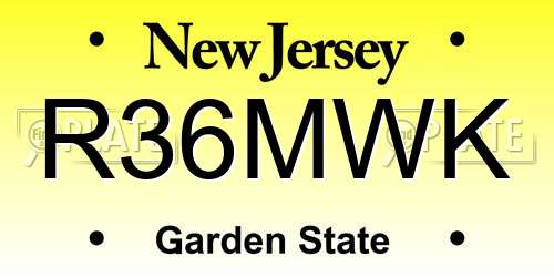 R36MWK New Jersey License Plate