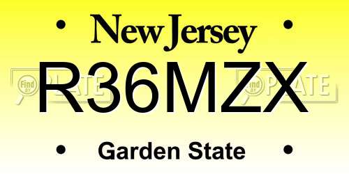 R36MZX New Jersey License Plate