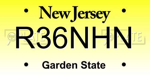 R36NHN New Jersey License Plate