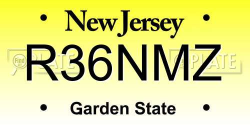 R36NMZ New Jersey License Plate
