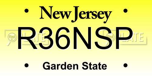 R36NSP New Jersey License Plate