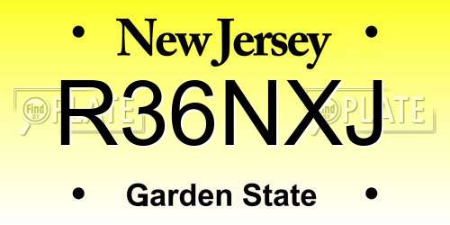 R36NXJ New Jersey License Plate