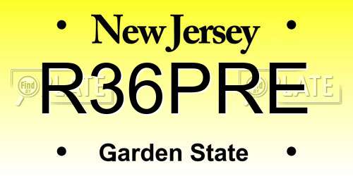 R36PRE New Jersey License Plate