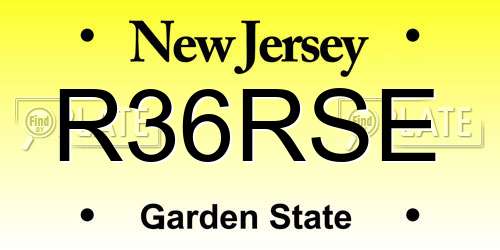 R36RSE New Jersey License Plate