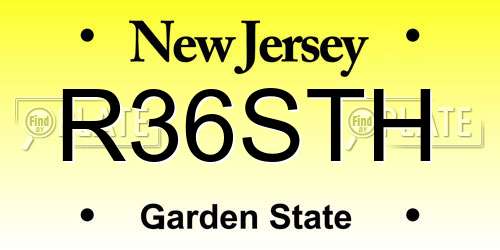 R36STH New Jersey License Plate
