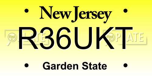 R36UKT New Jersey License Plate