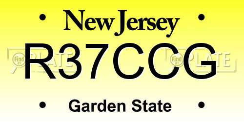 R37CCG New Jersey License Plate